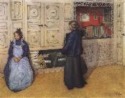 Carl Larsson Mother and Daughter oil